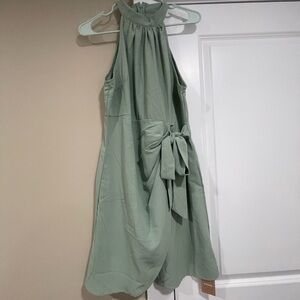 SHEIN Sage Green Backless Dress